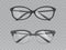 Glasses with broken lenses realistic vector set