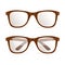 Glasses Brown Hipster. Vector