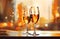 glasses champagne, Champagne festive cheers, gold sparkling bokeh, sparkling wine