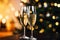 glasses of champagne, Christmas and New Year. Holidays and dreams. Make a wish.