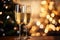 glasses of champagne, Christmas and New Year. Holidays and dreams. Make a wish.