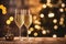 glasses of champagne, Christmas and New Year. Holidays and dreams. Make a wish.