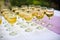 Glasses with champagne for the guests