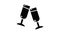 Glasses champagne icon animation