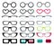 Glasses collection isolated