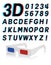 Glasses font stereoscopic 3d effect