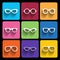 Glasses frame icons. Vector illustration.