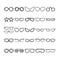 Glasses Hand Drawn Doodle Line Art Outline Set