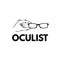 Glasses. Hand. Oculist emblem logo. Eyeglasses icon. Vector.