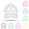 glasses and a helmet construction multi color style icon. Simple thin line, outline  of home repair tool icons for ui and ux