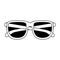 Glasses icon in black dotted contour