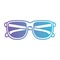 Glasses icon in degraded purple to blue contour