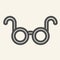 Glasses line icon. Spectacles optical symbol outline style pictogram on white background. Medical or reading eyeglasses