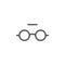 Glasses, mark, unread vector icon. Multimedia minimalist outline vector icon