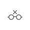 Glasses, mark, unread vector icon. Multimedia minimalist outline vector icon