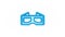 glasses for movie realistic icon. 3d line vector illustration. Top view