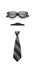 Glasses, mustache and tie forming man face