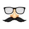 Glasses with Nose and Moustache as Carnival or Party Mask Vector Illustration