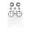 Glasses Optician In Landolt C Eye test blurred, Vision Of Eyesight medical ophthalmologist Optometry testing board chart