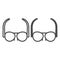 Glasses with original frame line and solid icon, ophtalmology concept, eyeglasses, spectacles vector sign on white