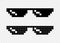 Glasses pixel 8-bit on transparent background