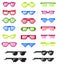 Glasses pixel with eyes vector cartoon eyeglass frame or sunglasses and accessories fashion optical framing spectacles