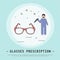 Glasses prescription vector illustration. Modern flat thin line icon design. Optic store concept. Glasses icon