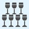 Glasses pyramid stand solid icon. Champagne glass stacked in tower shape. Wedding asset vector design concept, glyph