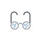 Glasses related vector glyph icon.