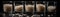 Glasses Of Riceon Black Background Wde Panoramic. Generative AI