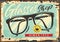 Glasses shop retro sign template