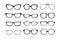 Glasses silhouette. plastic fashion cool models of different stylish glasses frames. vector monochrome symbols set