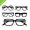 Glasses silhouettes vector