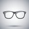 Glasses simple icon on a light gray background
