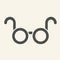 Glasses solid icon. Spectacles optical symbol glyph style pictogram on white background. Medical or reading eyeglasses