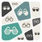 Glasses and sunglasses icon set