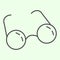 Glasses thin line icon. Round retro eyeglasses outline style pictogram on white background. Optical spectacles for