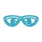 Glasses with transparent lens and eyeball optical accessory equipment for zoom blue grunge texture