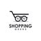 Glasses and trolley, shopping logo vector