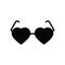 Glasses vector icon. heart sun glasses sign