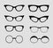 Glasses vector set. Retro, hipster styles