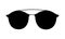 Glasses vector silhouette illustration on white background. Sunglasses, eyeglasses symbol.