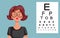 Glasses Wearer at Ophthalmological Control Vector Cartoon Illustration