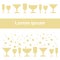 Glasses of wine, champagne, splashes. Vector illustration in flat style for greeting cards, invitations and more