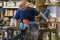 Glassworker in action in the Murano glassfactory 7