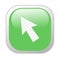 Glassy Green Square Cursor Icon