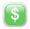 Glassy Green Square Dollar Icon