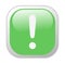 Glassy Green Square Exclamation Icon