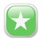 Glassy Green Square Star Icon