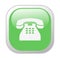 Glassy Green Square Telephone Icon